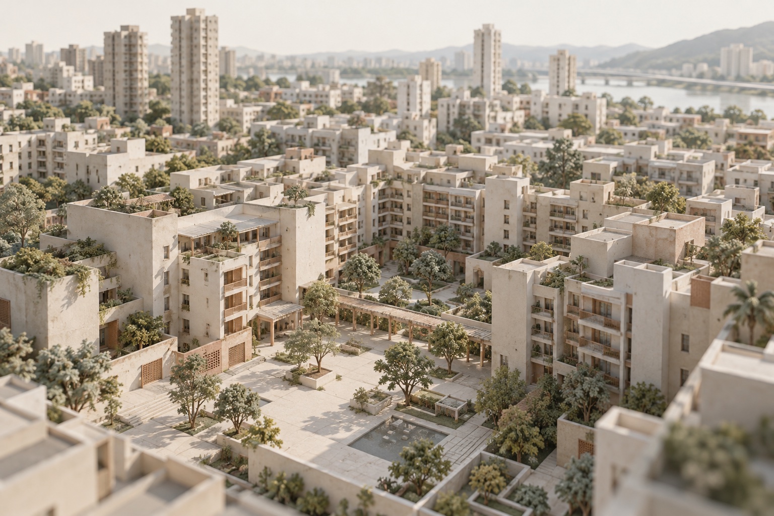 Conceptual miniature neighbourhood, an illustration of the housing research theme